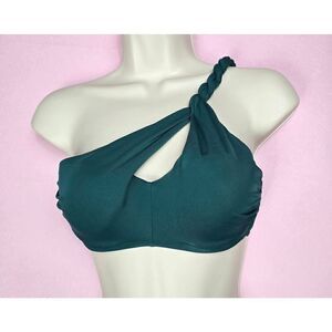 Shade & Shore Lightly Lined Twisted  One Shoulder Bikini Top 32B